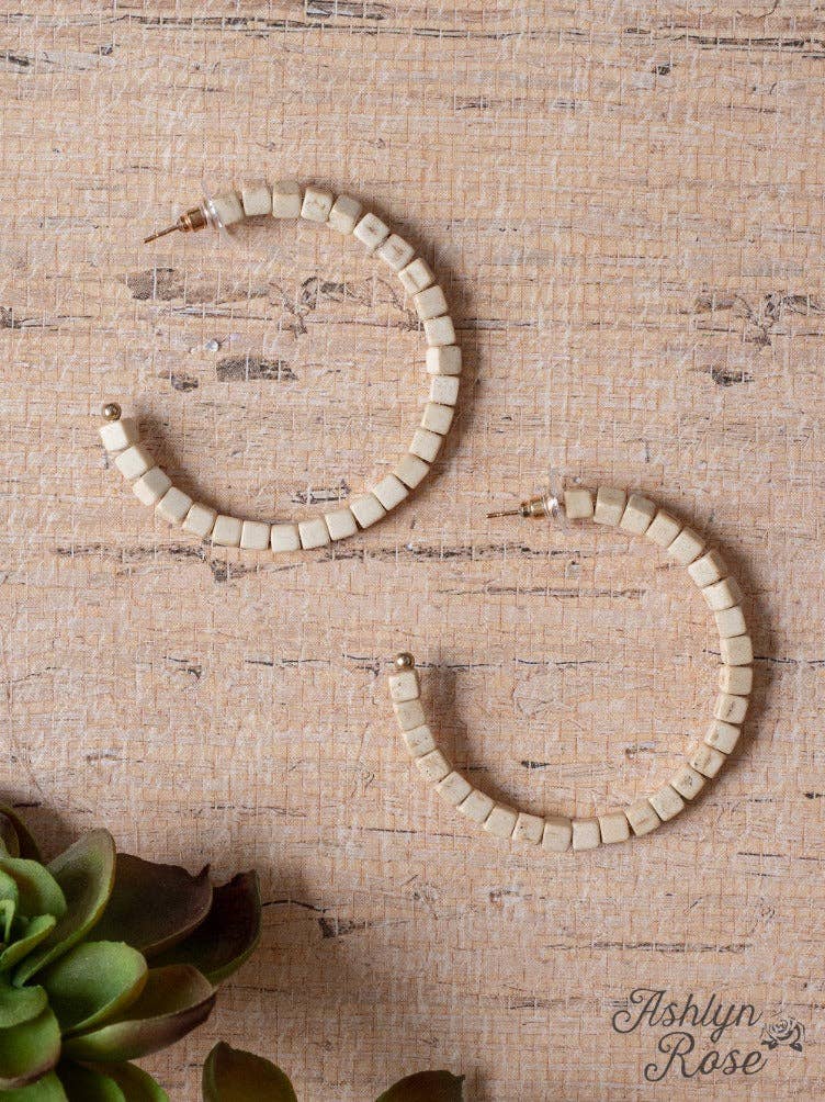 Blame It On My Roots Squared Beaded Hoop Earrings