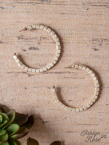 Blame It On My Roots Squared Beaded Hoop Earrings