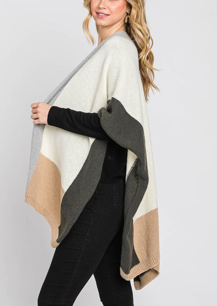 Soft and Cozy Color Blocked Wrap