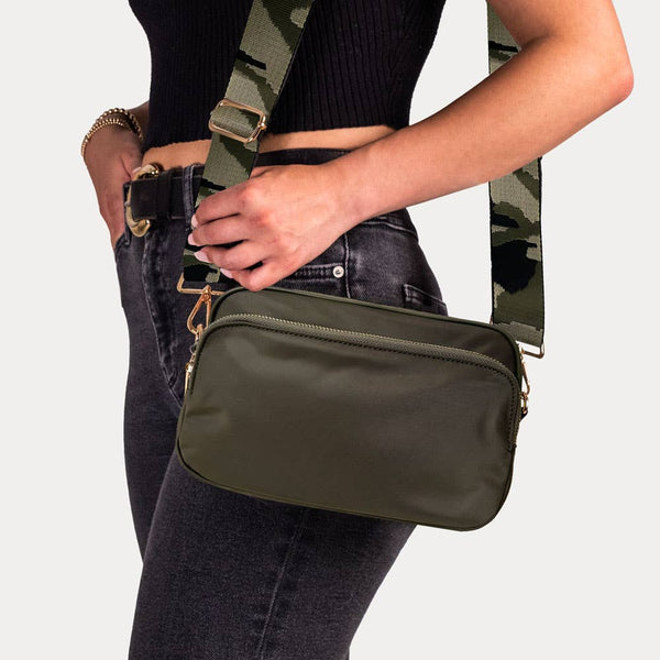 Natalia Nylon Crossbody: ORANGE