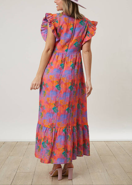 Spring Garden Cotton Gauze Floral Midi Dress