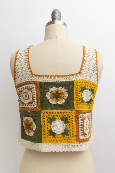 Granny Ellie Floral Mosaic Crochet Top