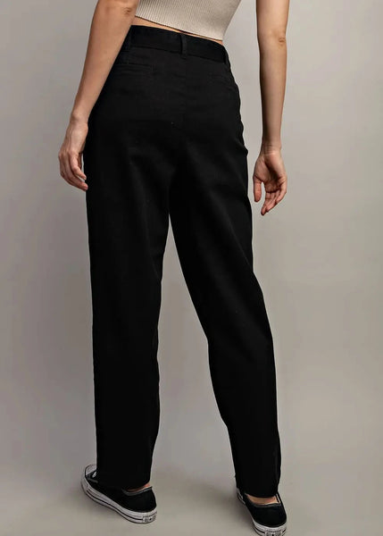 Tie Waist Black Denim Pants ~FINAL SALE