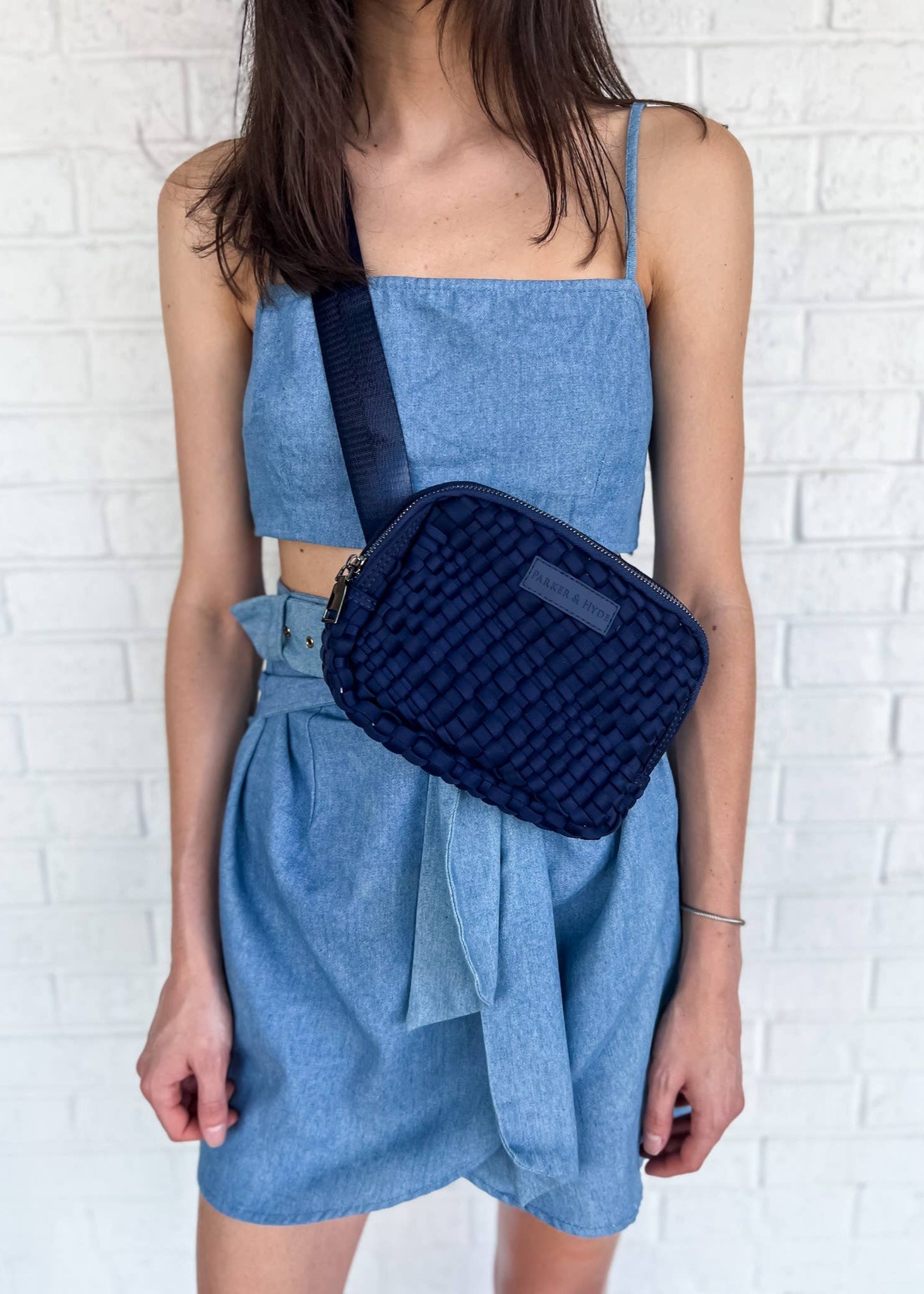 Not Your Ordinary Navy Woven Belt Bag