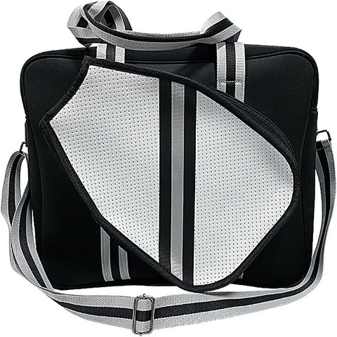Puffer Pickle Ball tote Neoprene Black and Gray