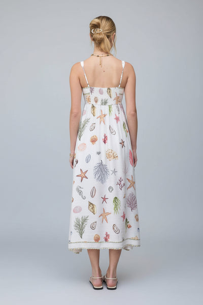 A Little Bit Beachy Multicolor Print Midi Dress