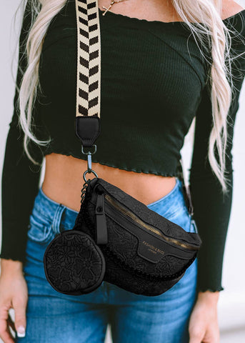 Colorblock Strap Crossbody Bag With Coin Purse
