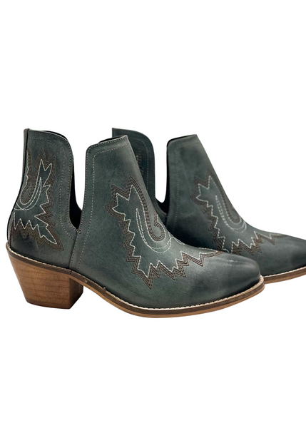 Western Kickin' Booties in Teal