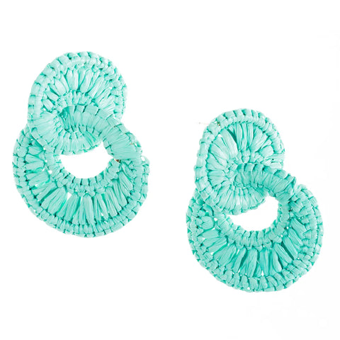 Raffia Kayla Aqua  Earrings