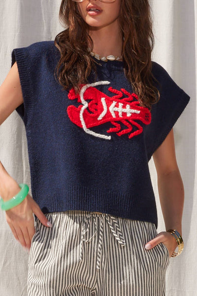 Lobster Design Soft Knit Sweater