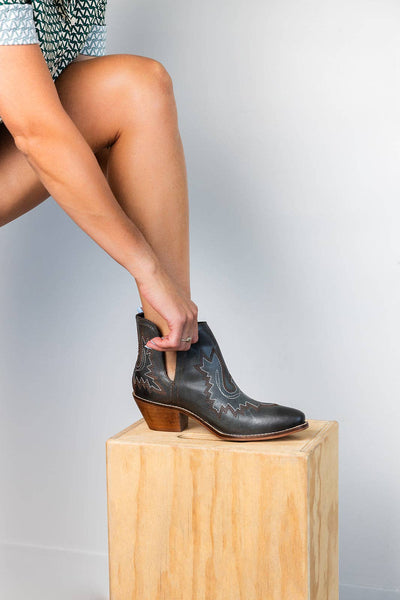 Western Kickin' Booties in Teal