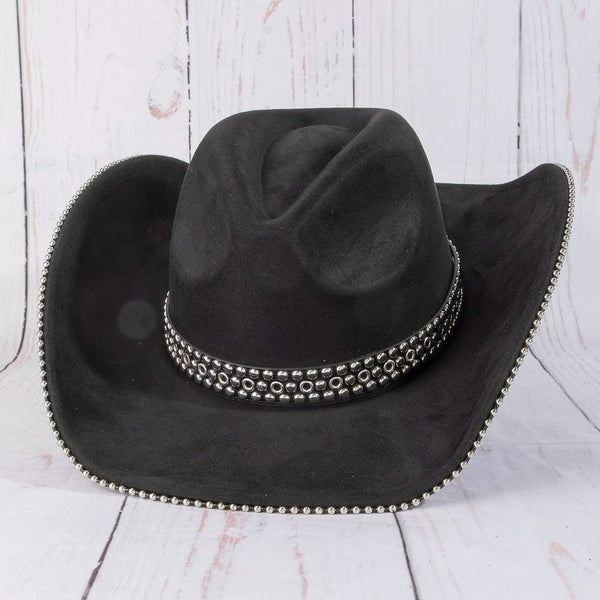 Studded Trim Western Cowboy Hat: DGR