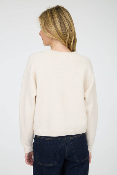 Saddle Up Horse Jacquard Cardigan in Cream