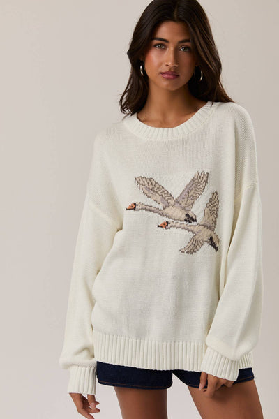 Soaring High Duck Graphic Sweater
