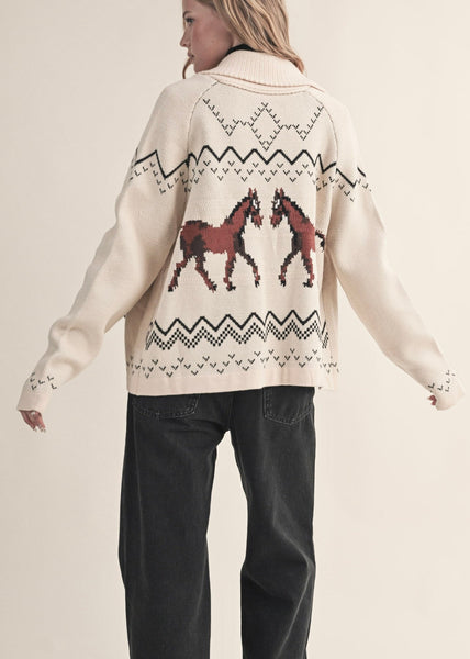 Giddy Up Horse Cardigan Sweater