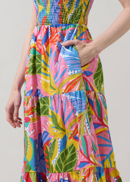 Vacay Vibes Smocked Dress with Flutter Sleeves