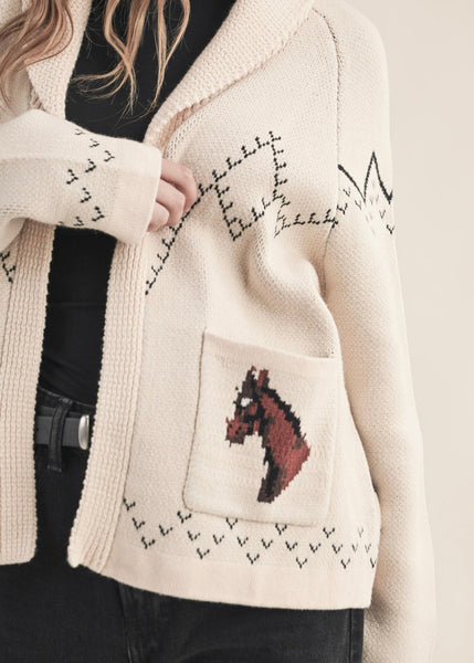 Giddy Up Horse Cardigan Sweater
