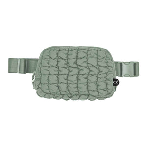 Puffer Quilted Fanny Pack in Sage