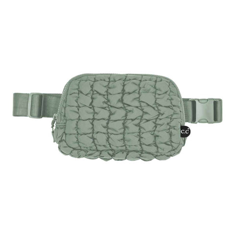 Puffer Quilted Fanny Pack in Sage