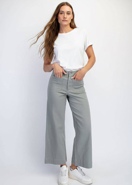 Dusty Sage Cotton Twill Pants
