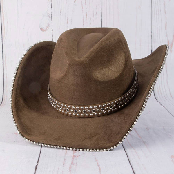 Studded Trim Western Cowboy Hat: DBR