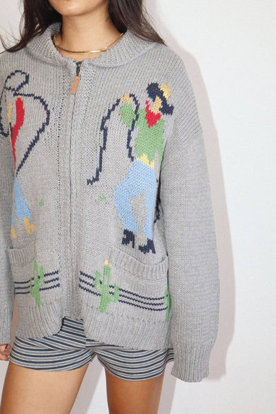 Cowgirl Knit Zip-Up Cardigan