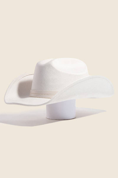 Double Belt Faux Suede Cowboy Hat: IV