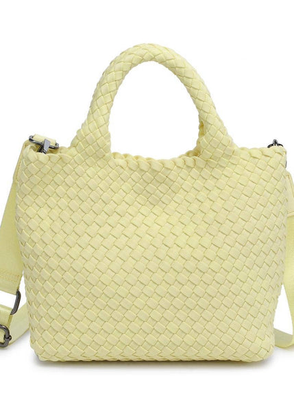 Sky's The Limit Small Woven Neoprene Crossbody: Butter