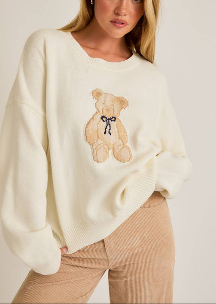 Vintage Vibes Teddy Bear Crewneck Sweater