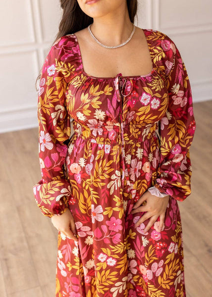 Wine Garden Romance Maxi Dress