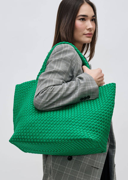 Sky's The Limit - Large Woven Neoprene Tote in Kelly Green