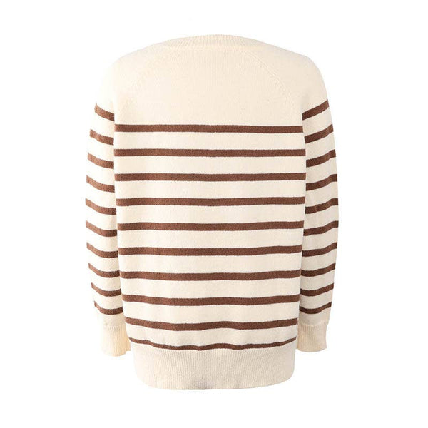 Quarter Button Up Striped Sweater ~ FINAL SALE