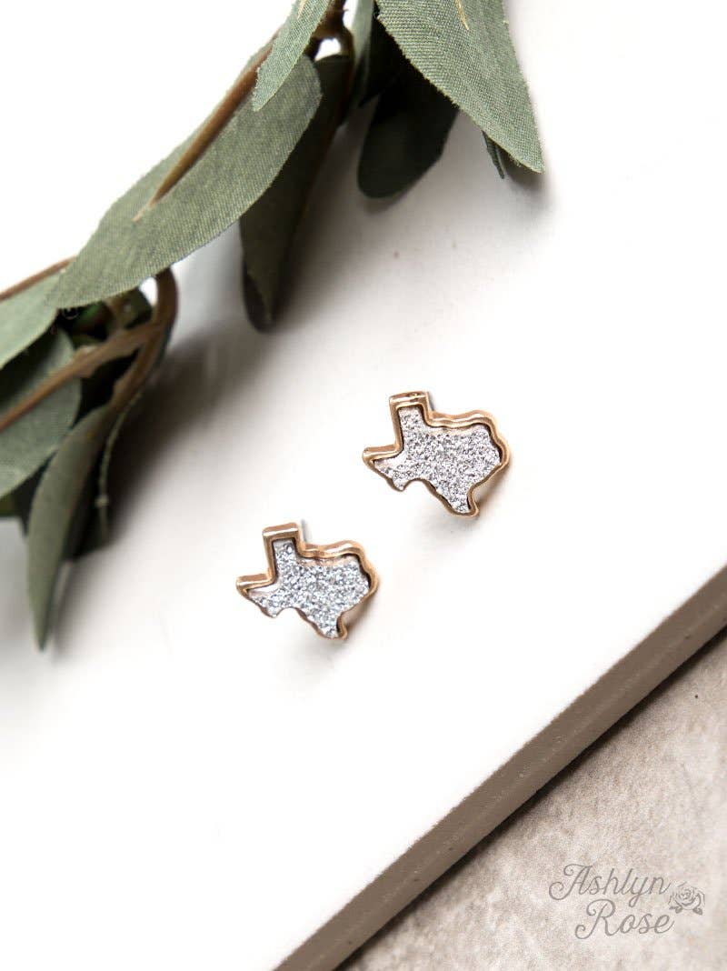 Texas On My Mind Druzy Stud Earrings in White