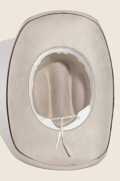 Ivory  Braided Strap Cowboy Hat