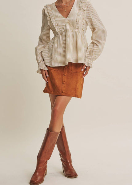 Western Stroll Faux Suede Mini Skirt