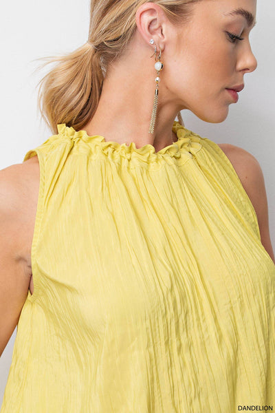 Classic Textured  Dandelion  Sleeveless Top