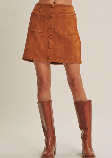 Western Stroll Faux Suede Mini Skirt