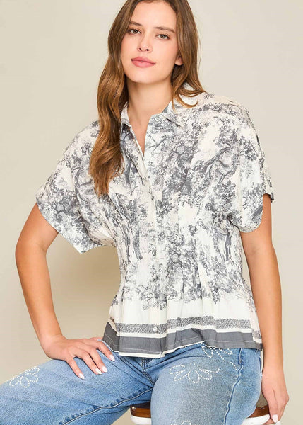 Shady Gray Landscape Top