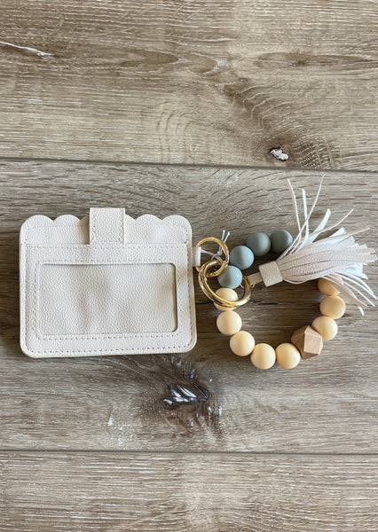 Fall Wallet Wristlet Silicone Bead Tassel Keychains
