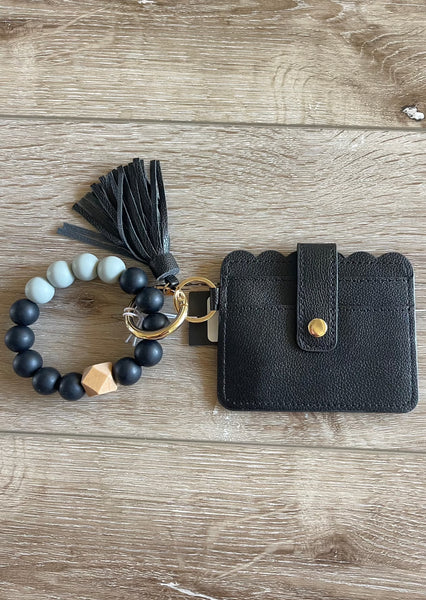 Fall Wallet Wristlet Silicone Bead Tassel Keychains