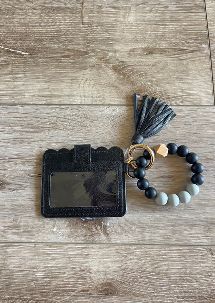 Fall Wallet Wristlet Silicone Bead Tassel Keychains