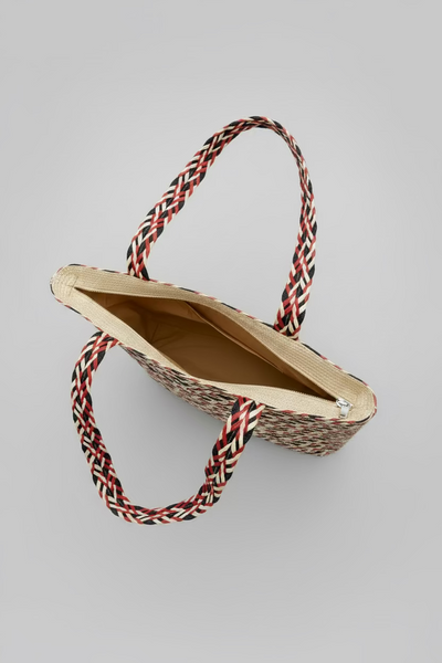 Red White and Blue Women Raffia Tote Bag