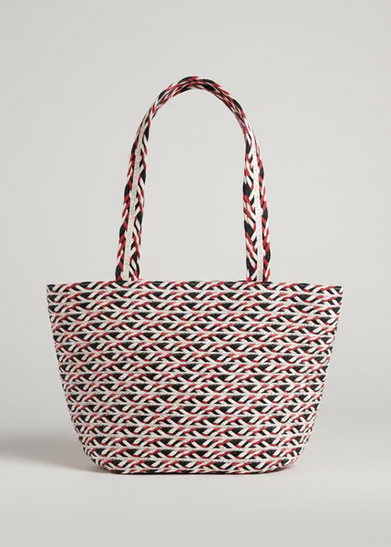 Red White and Blue Women Raffia Tote Bag