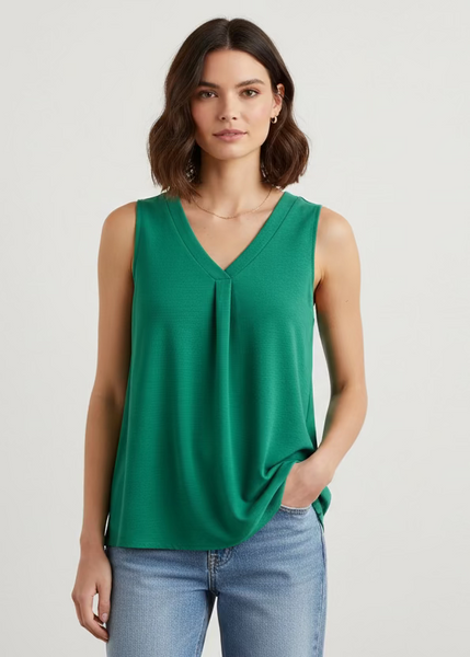 Lucky Green Sleeveless Blouse
