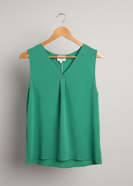 Lucky Green Sleeveless Blouse