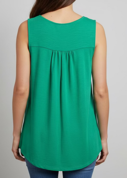 Lucky Green Sleeveless Blouse