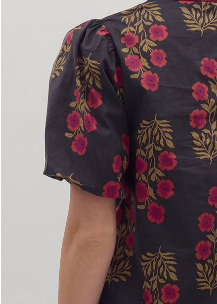 Floral Print Puff Sleeve top