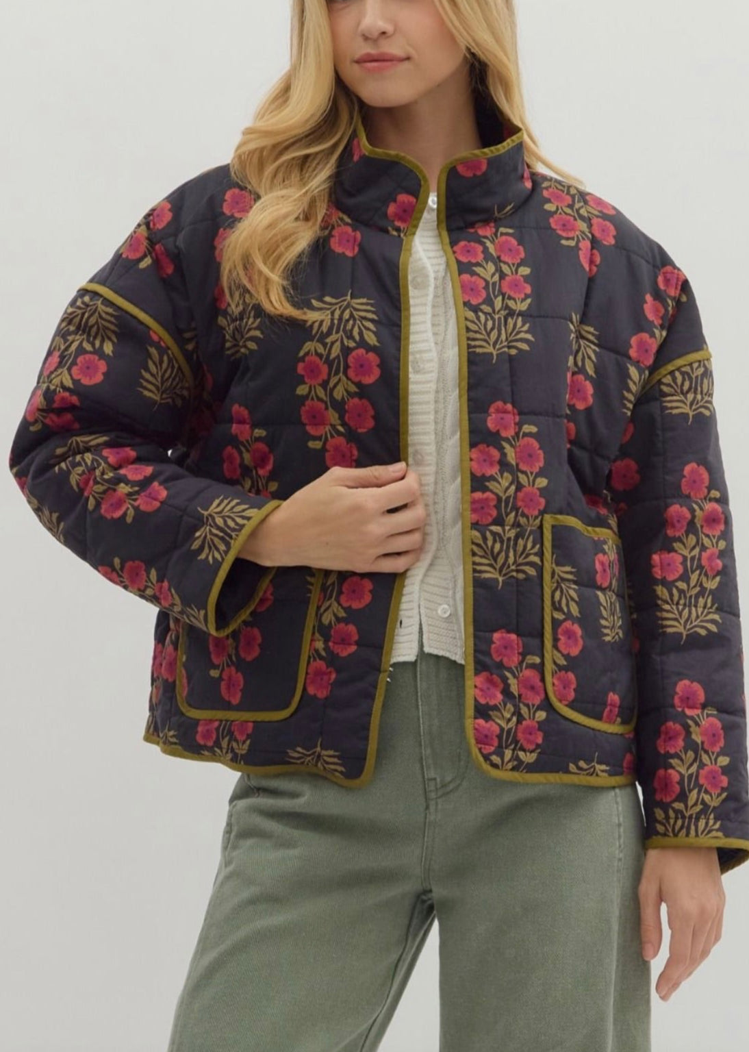 Medium Weight Floral Quilted Jacket