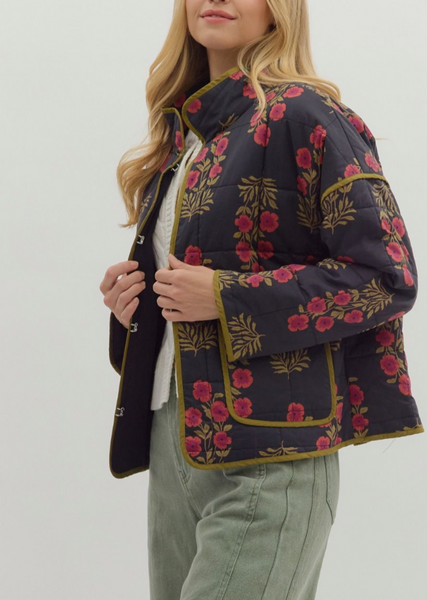 Medium Weight Floral Quilted Jacket