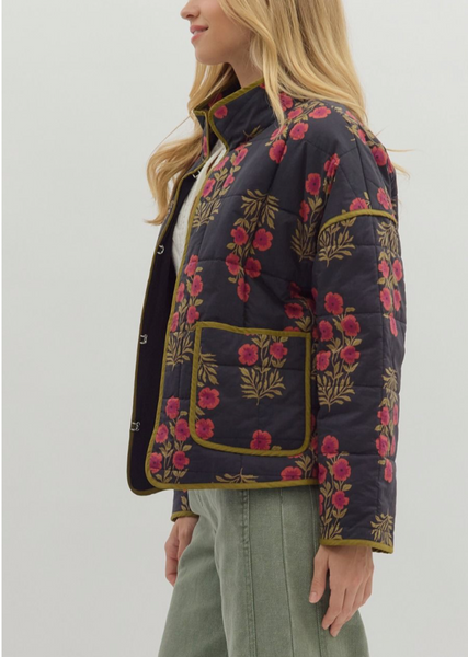 Medium Weight Floral Quilted Jacket